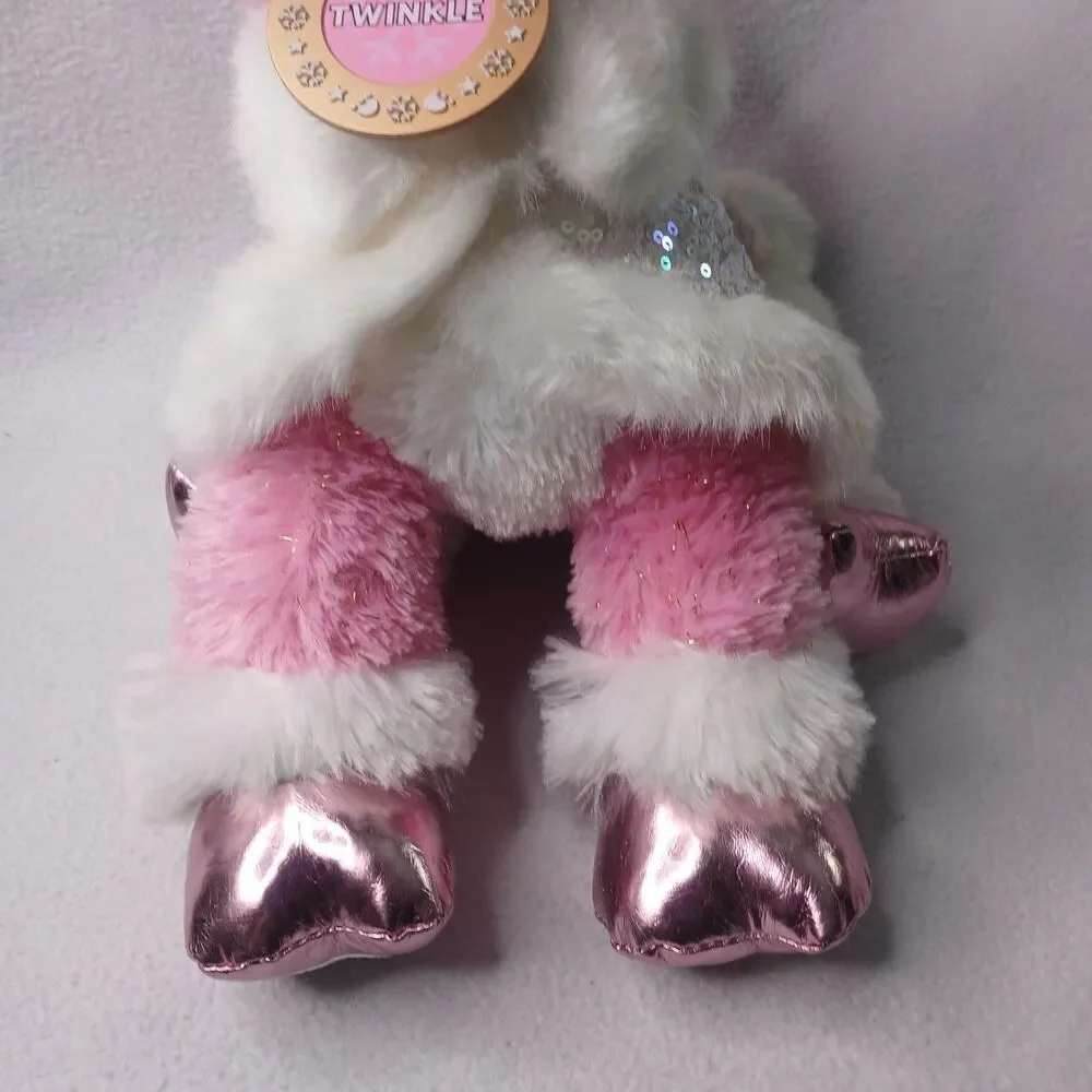 2016 Build a Bear Twinkle Pink Reindeer Sequin Cape Leopard Print Bottoms Preown